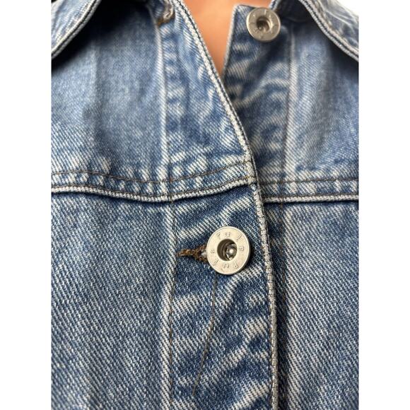 Pulp Womens Embroidered Jean Jacket Size M Snowmen Winter VTG 90s Christmas - Picture 5 of 11